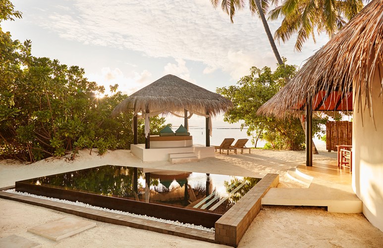 beach villa with infinity pool and ocean view